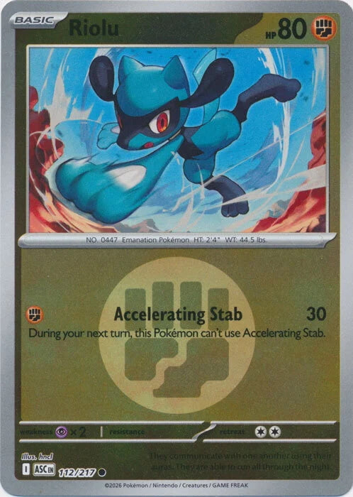 Ascended Heroes Riolu #112/217 Reverse Holo